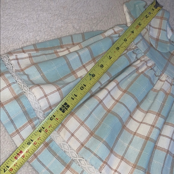 Tommy Bahama Flannel Dress in Blue and White Plaid 12M EUC - Picture 8 of 12